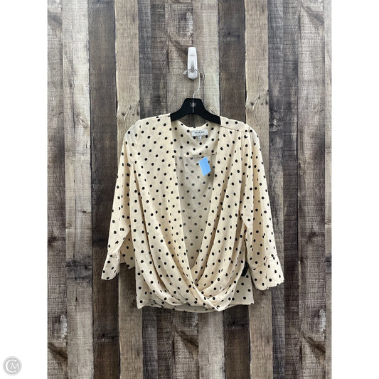 Top Long Sleeve By Gilli In Polkadot Pattern, Size: M