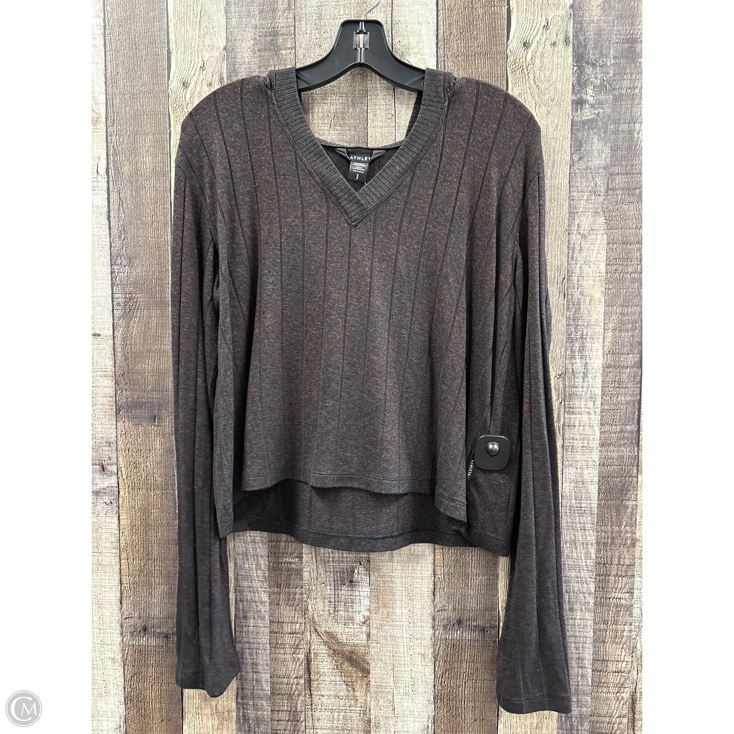 Athletic Top Long Sleeve Hoodie By Athleta In Brown, Size: S