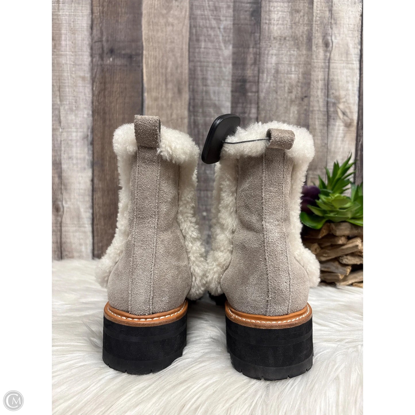 Boots Ankle Heels By Marc Fisher In Taupe, Size: 7.5