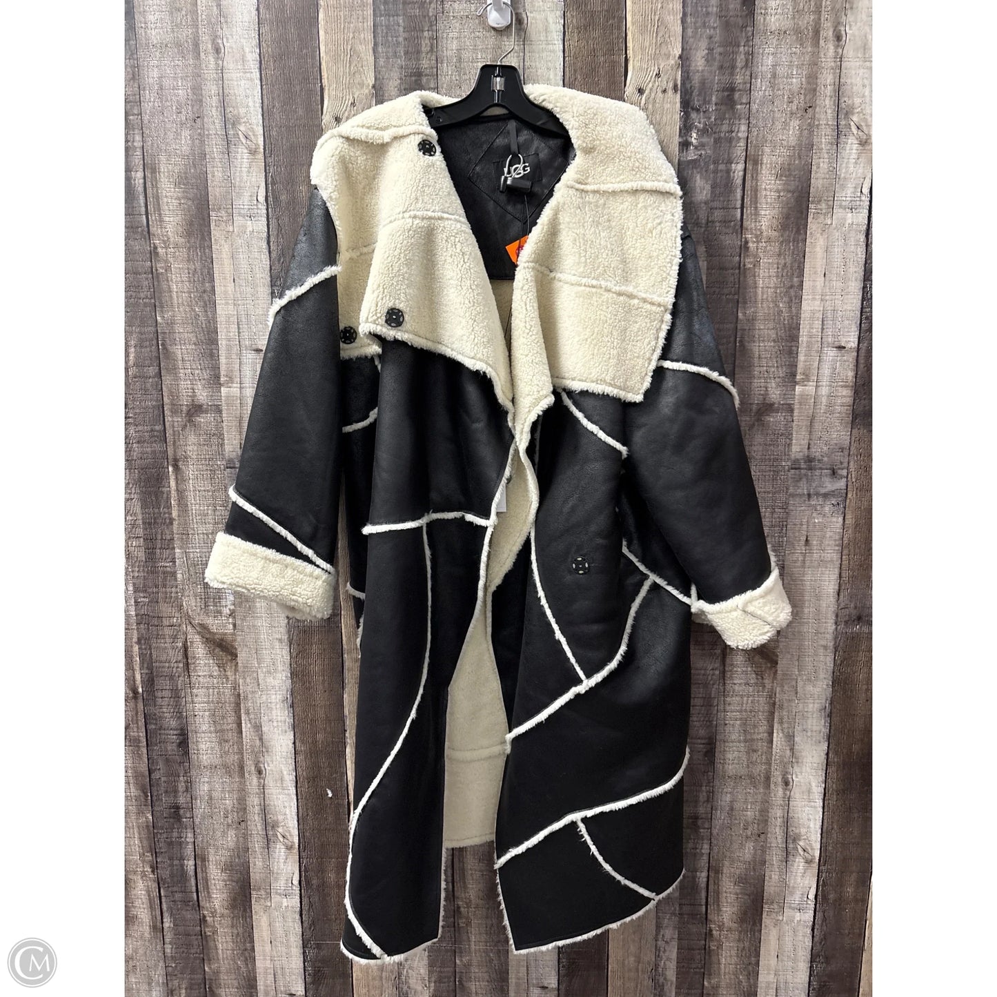 Coat Designer By Ugg In Black & Cream, Size: M