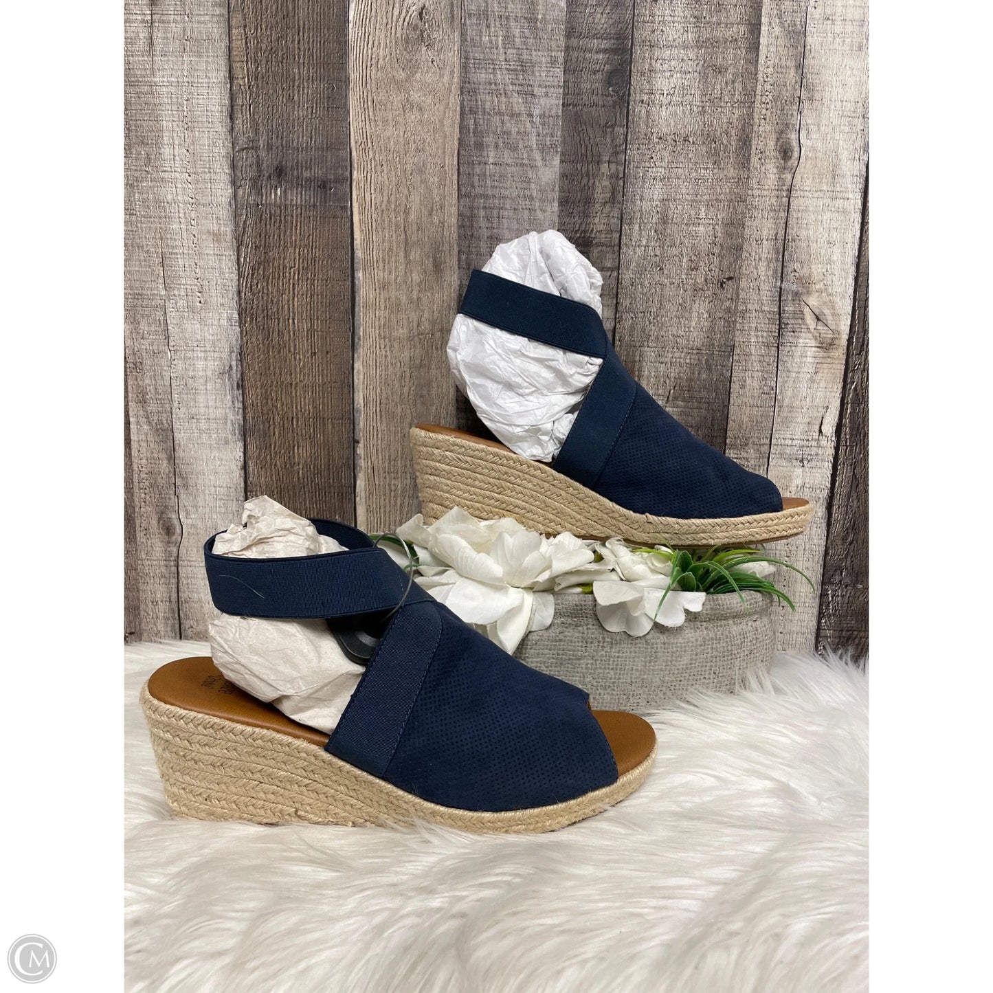 Sandals Heels Wedge By Sonoma In Blue, Size: 11