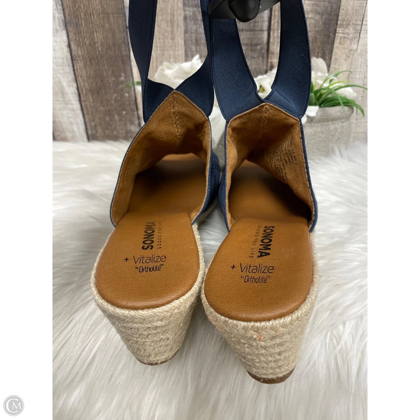 Sandals Heels Wedge By Sonoma In Blue, Size: 11