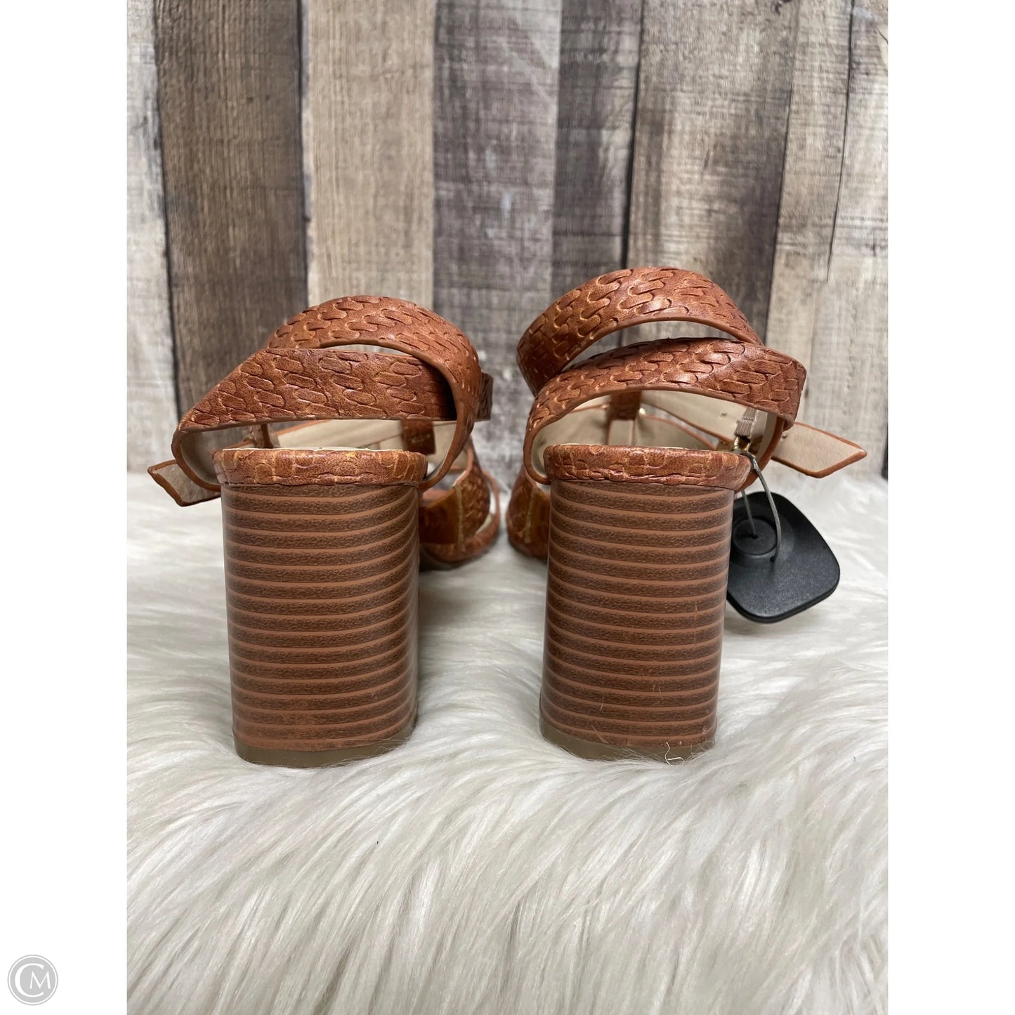 Sandals Heels Block By Comfort Casual In Brown, Size: 11