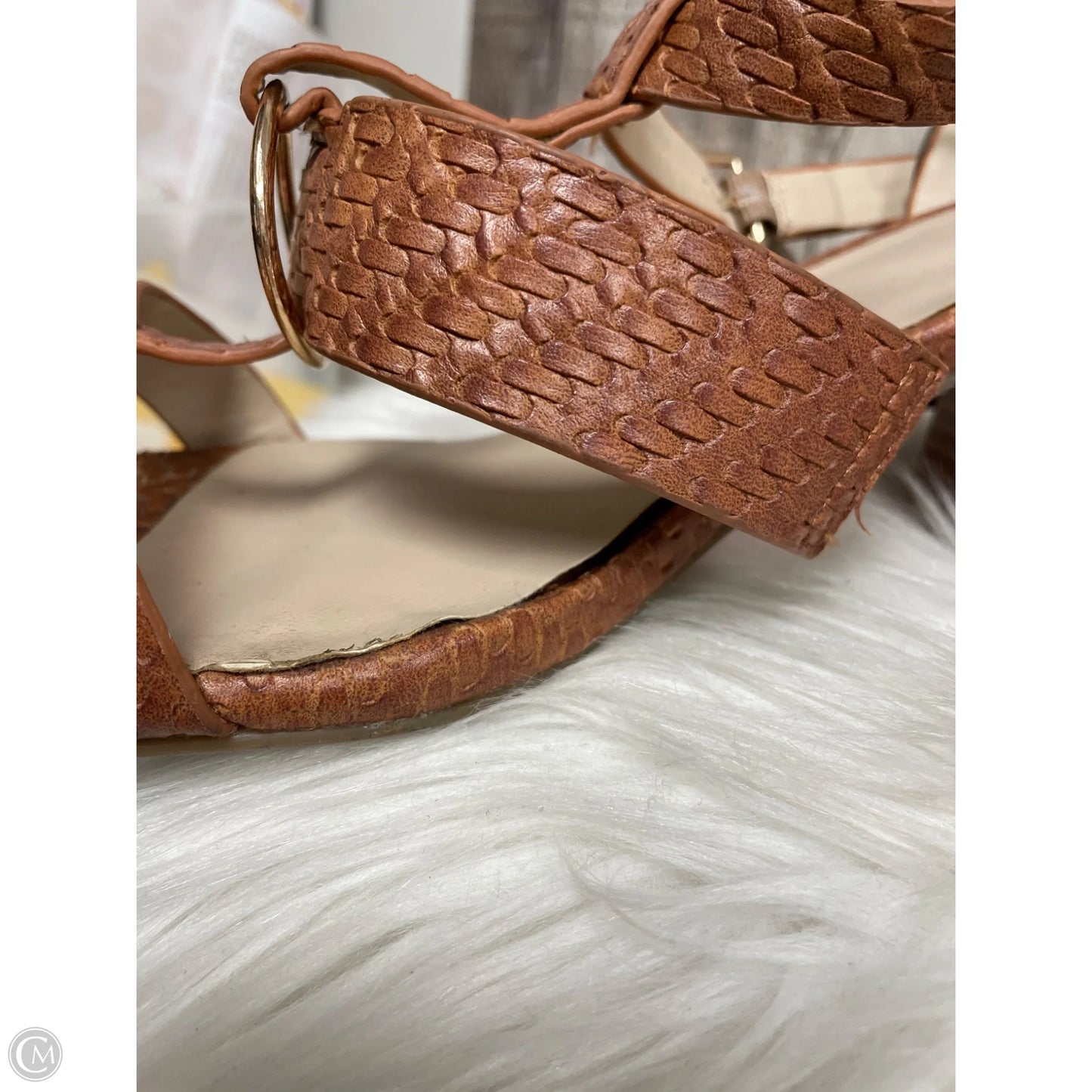 Sandals Heels Block By Comfort Casual In Brown, Size: 11