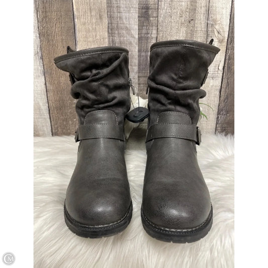 Boots Ankle Heels By Cme In Grey, Size: 8.5