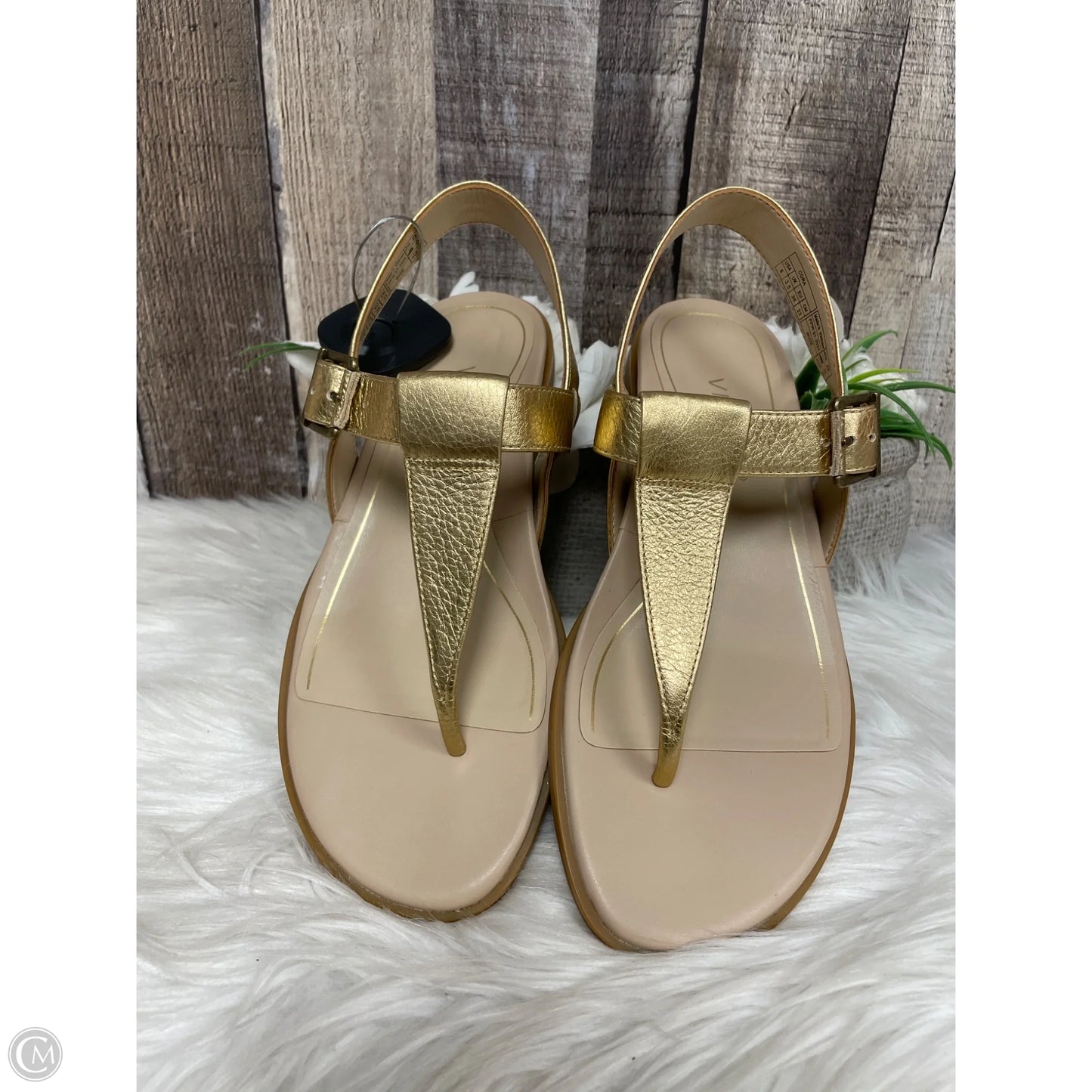 Sandals Flats By Vionic In Gold, Size: 6