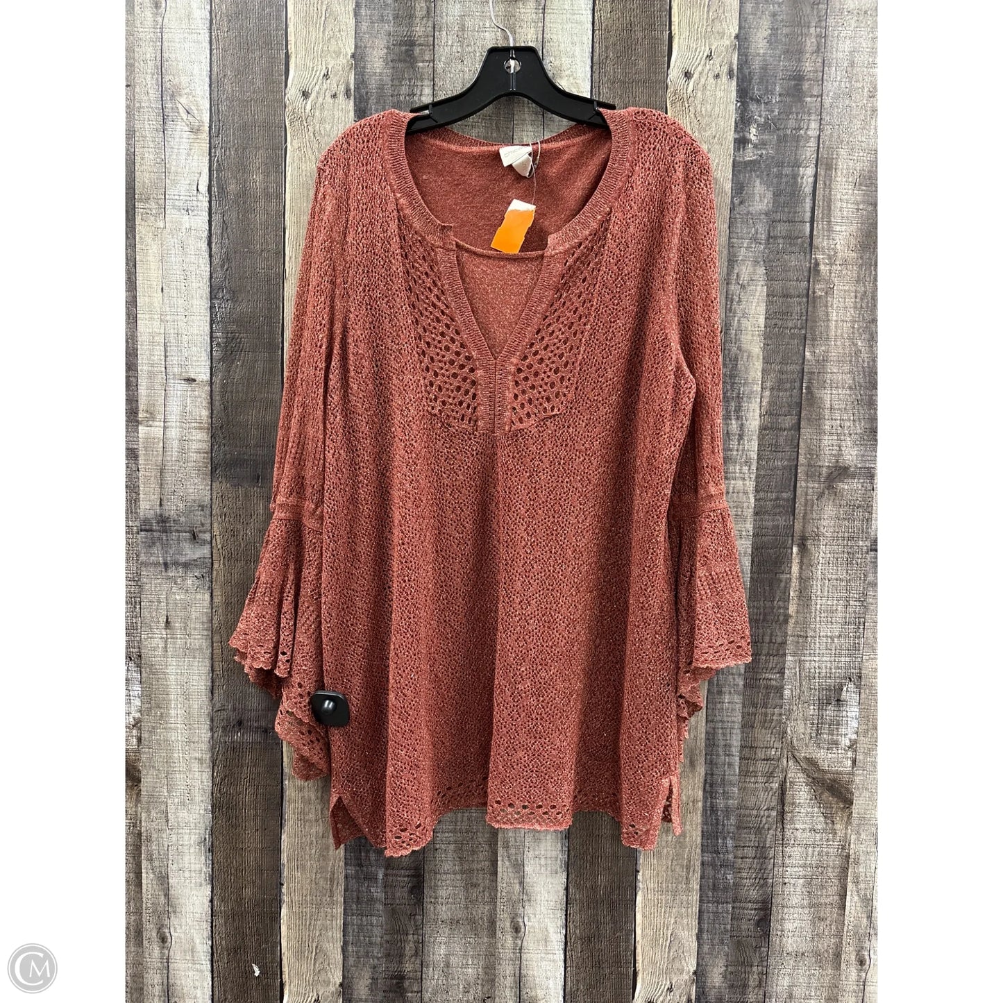 Top Long Sleeve By Chicos In Orange, Size: Xl