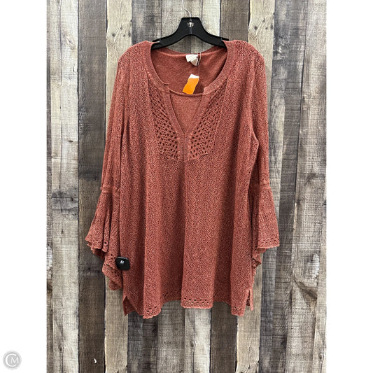 Top Long Sleeve By Chicos In Orange, Size: Xl