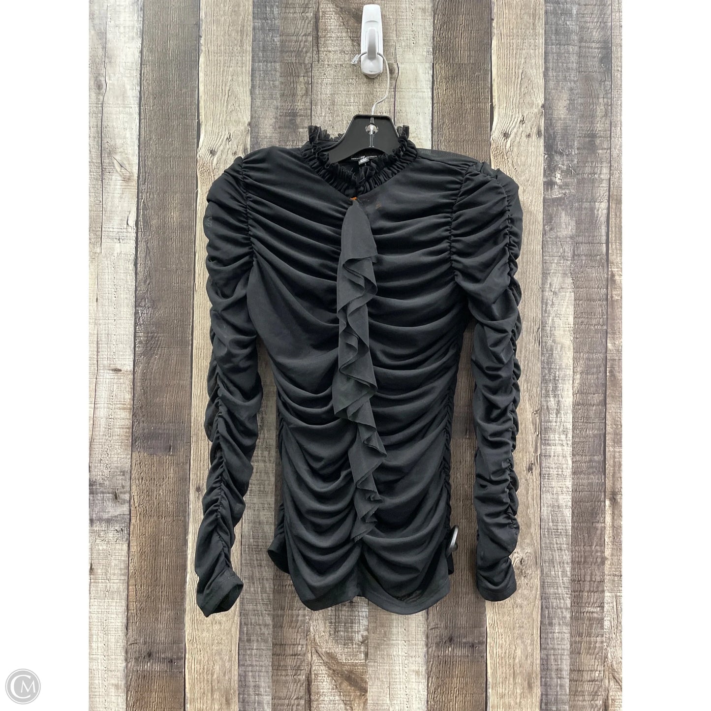 Top Long Sleeve By White House Black Market In Black, Size: Xxs