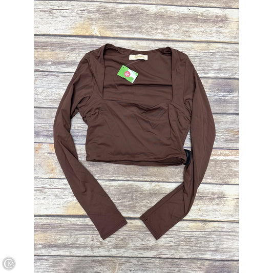Top Long Sleeve By Cme In Brown, Size: S