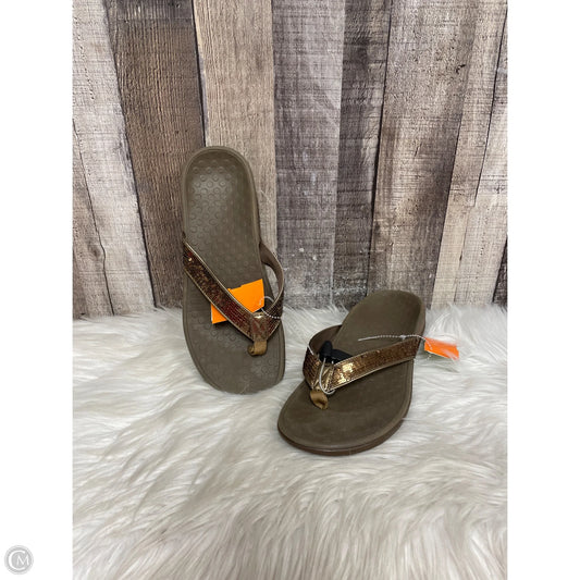 Sandals Flip Flops By Vionic In Brown, Size: 9