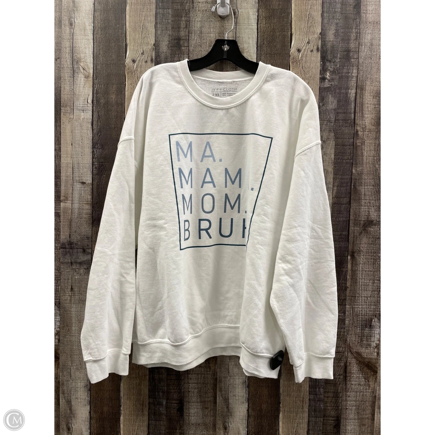 Sweatshirt Crewneck By Cme In White, Size: 2x