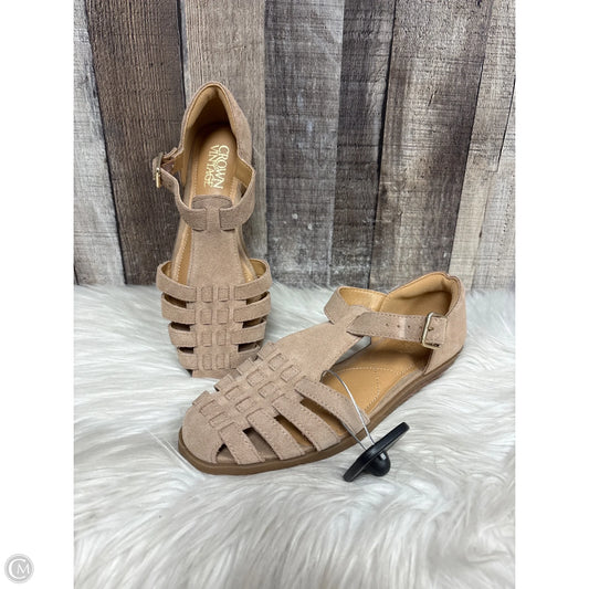 Sandals Flats By Crown Vintage In Tan, Size: 7
