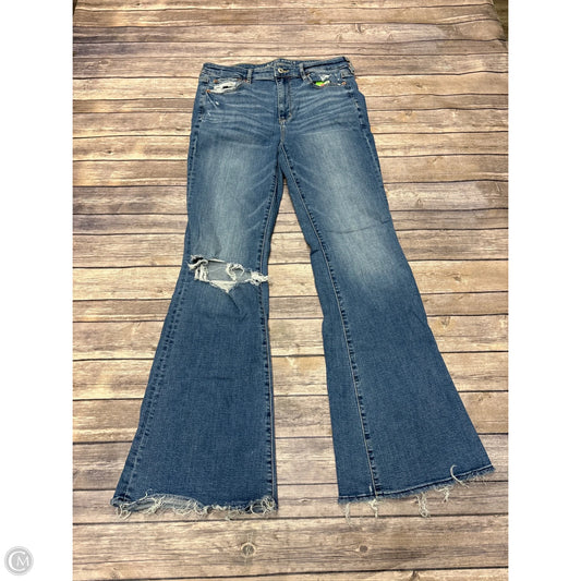 Jeans Flared By American Eagle In Blue Denim, Size: 10