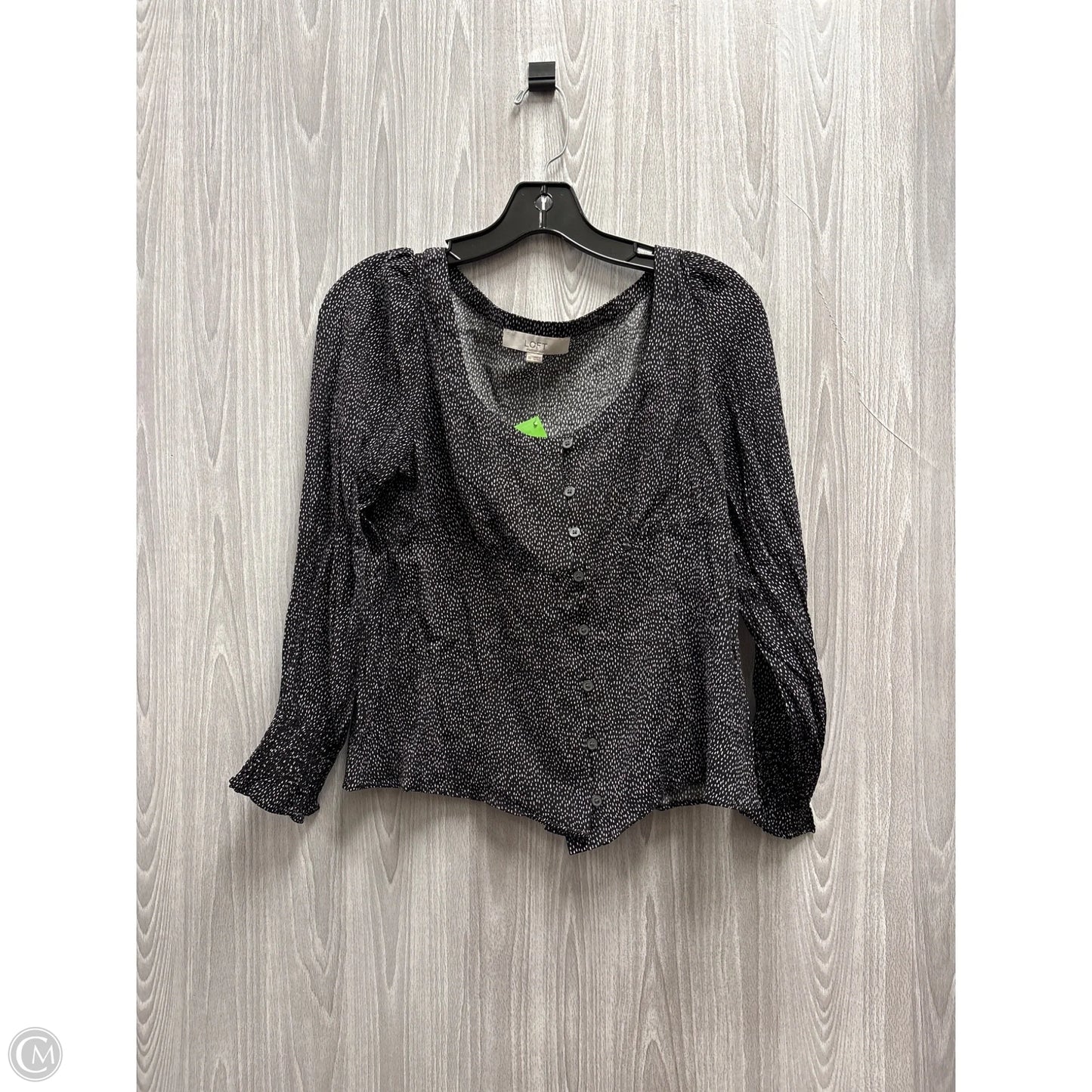 Top Long Sleeve By Loft In Black & White, Size: Xs