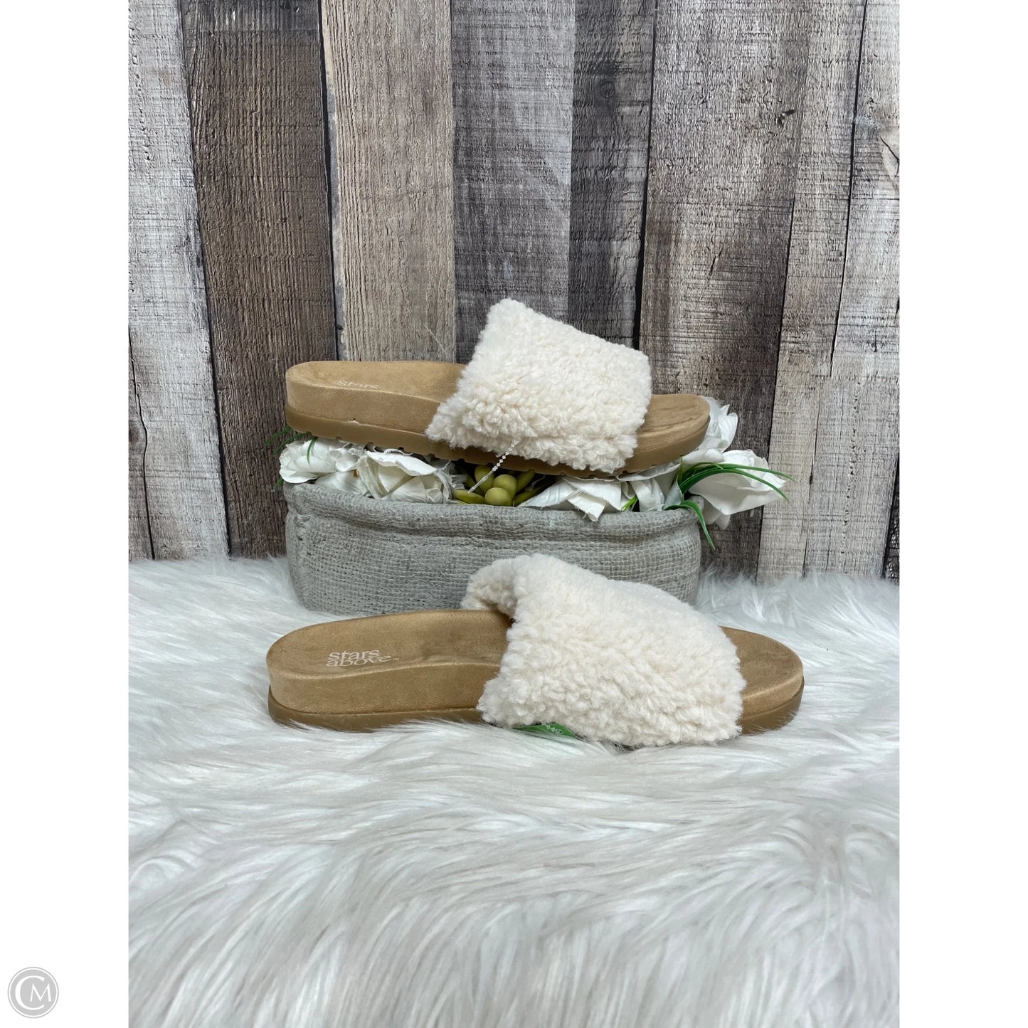 Slippers By Stars Above In Brown & Cream, Size: 7