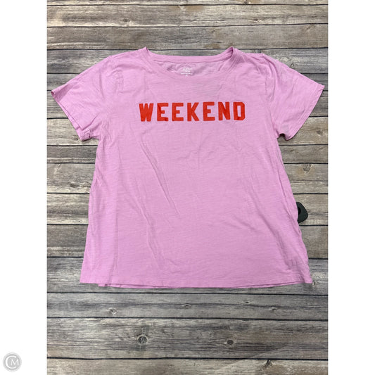 Top Short Sleeve By J. Crew In Pink, Size: Xl
