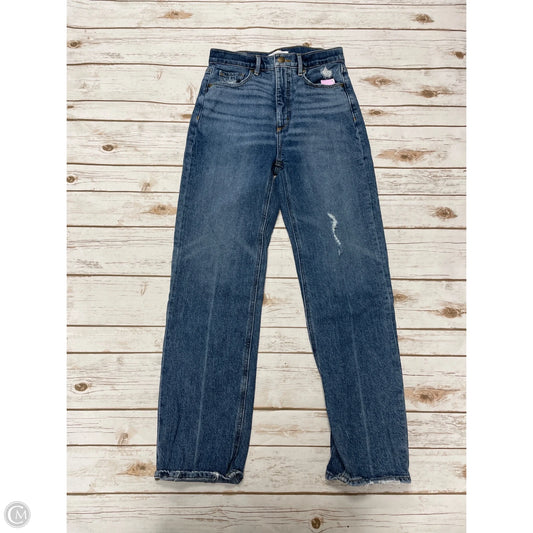 Jeans Straight By Loft In Blue Denim, Size: 0p