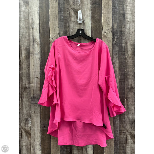 Top Long Sleeve By Cmf In Pink, Size: L