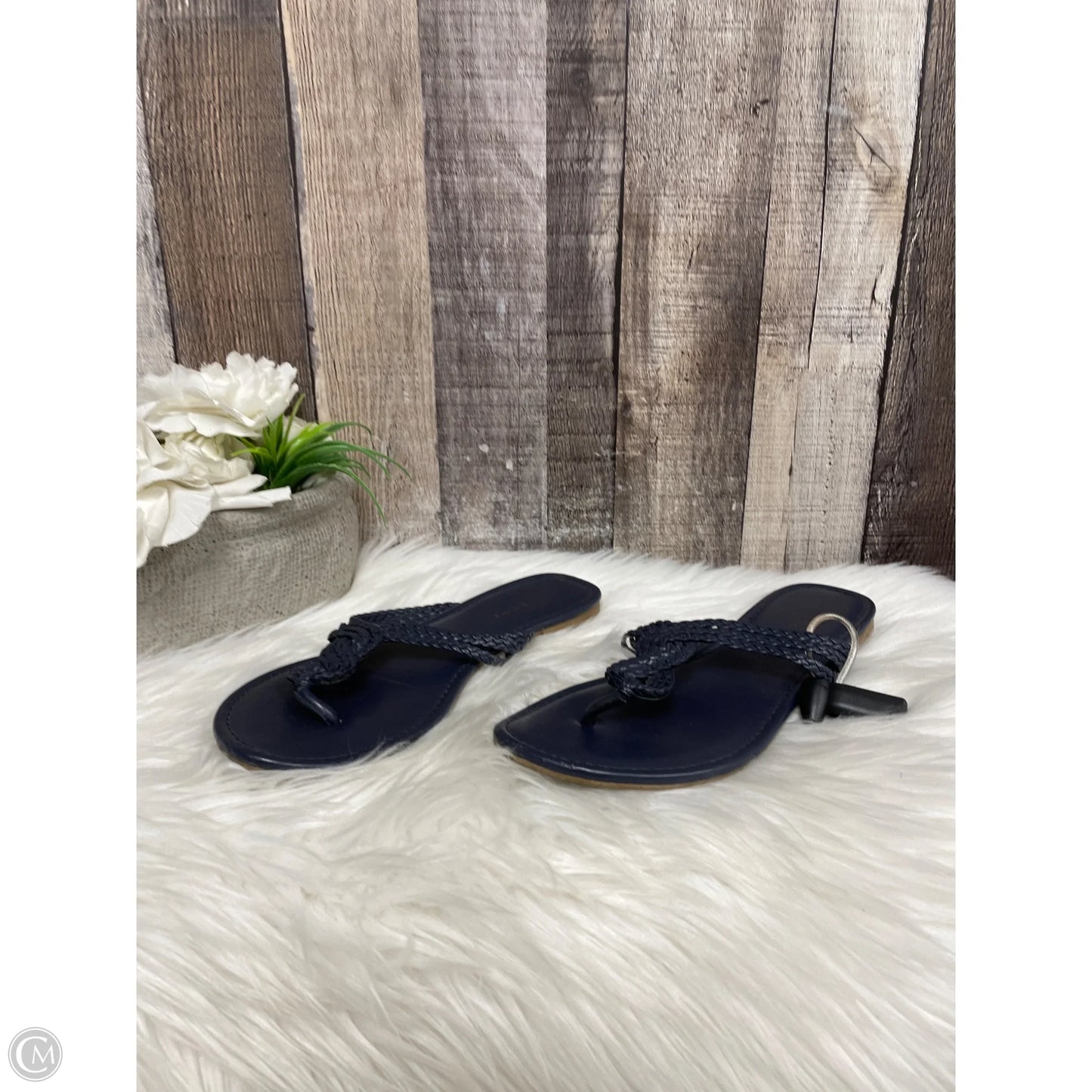 Sandals Flats By Talbots In Navy, Size: 7