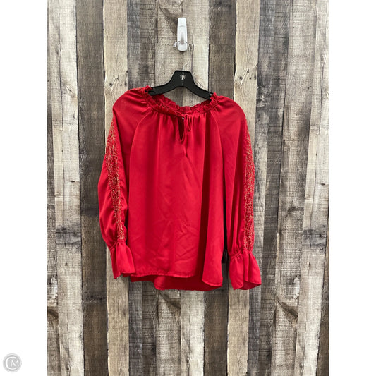 Top Long Sleeve By Soho Design Group In Red, Size: S