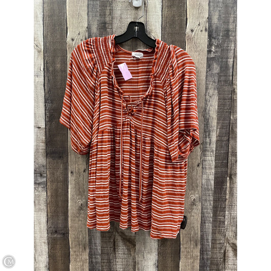 Top Short Sleeve By Eyeshadow In Orange, Size: L