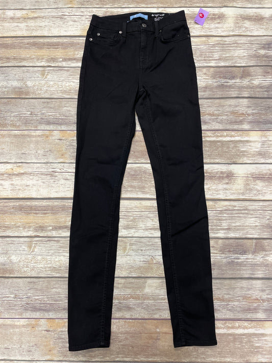 Jeans Skinny By 7 For All Mankind In Black Denim, Size: 2