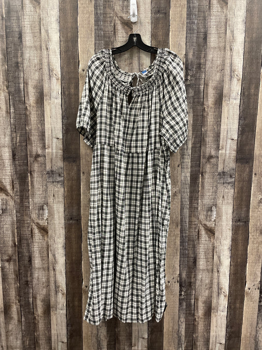 Dress Casual Maxi By Old Navy In Plaid Pattern, Size: Xxl