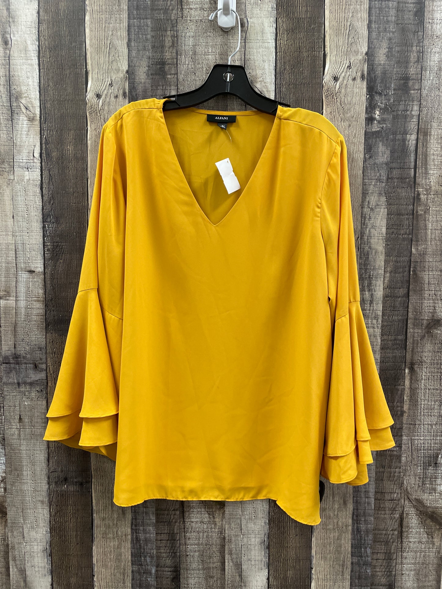 Top Long Sleeve By Alfani In Yellow, Size: Xl