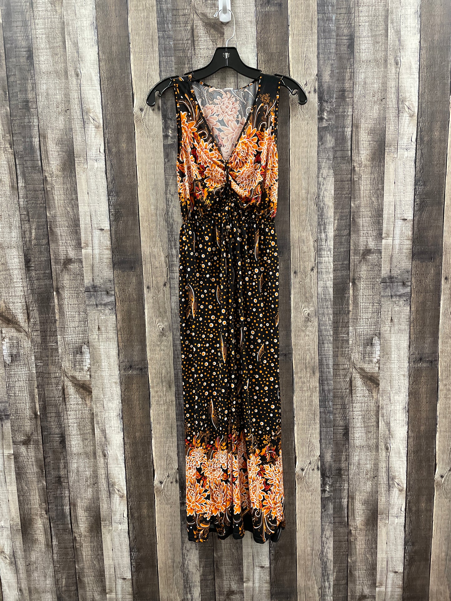 Dress Casual Maxi By Cmf In Black & Orange, Size: S