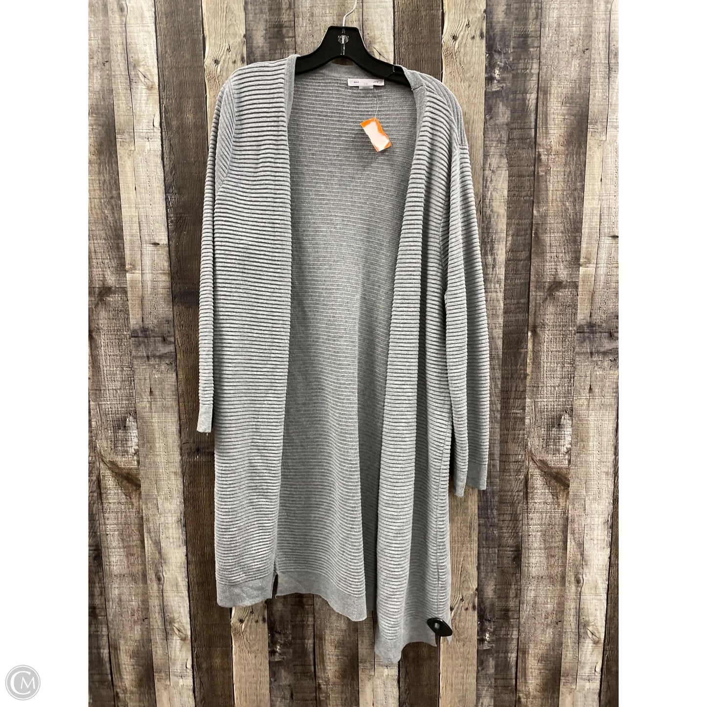 Sweater Cardigan By Allison Daley In Grey, Size: L