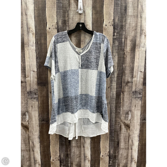Top Short Sleeve By Cme In Blue, Size: 2x