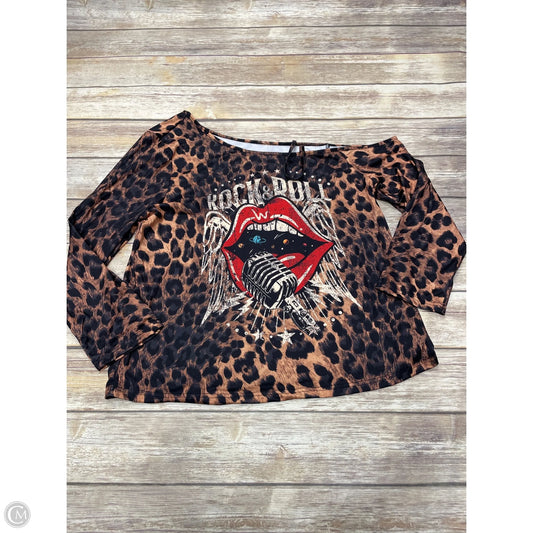 Top Long Sleeve By Shein In Animal Print, Size: 2x
