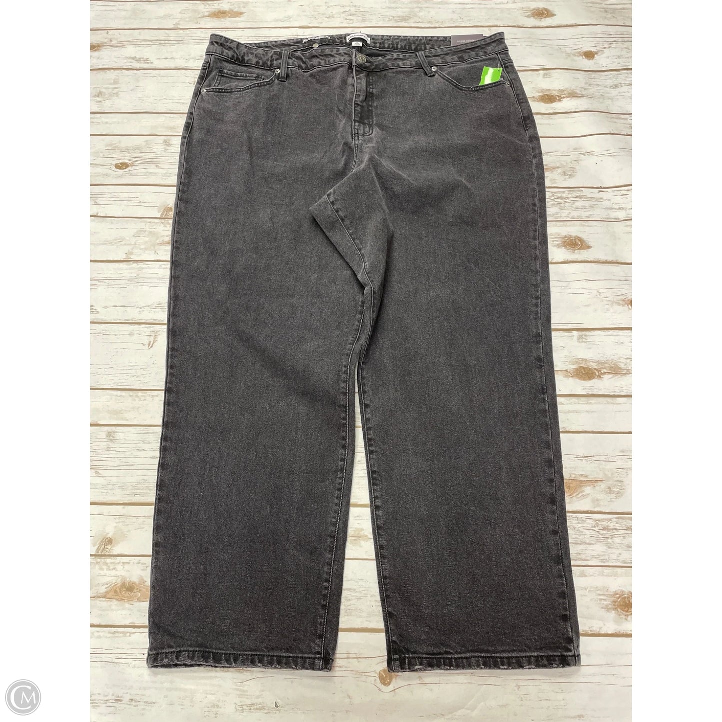 Jeans Straight By Ava & Viv In Black Denim, Size: 24