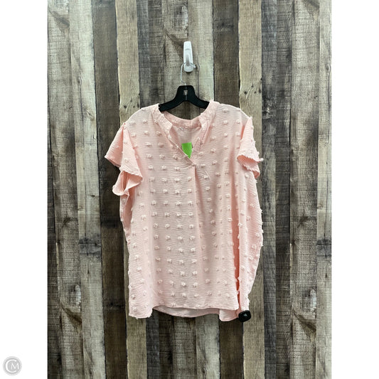 Top Short Sleeve By Cmf In Pink, Size: 2x
