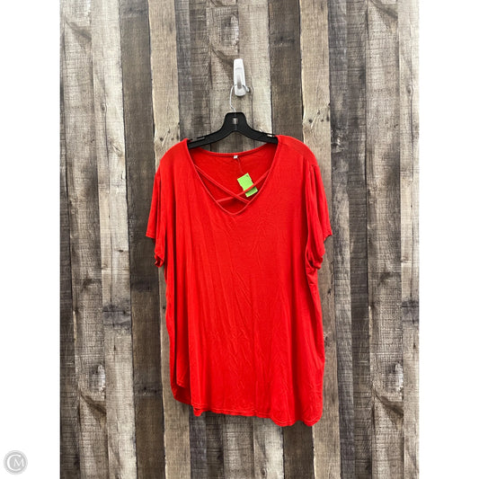 Top Short Sleeve By Cmf In Red, Size: 2x