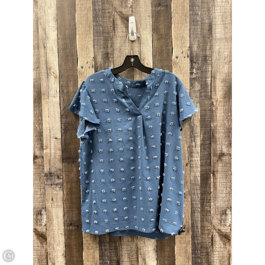 Top Short Sleeve By Cmf In Blue, Size: 2x