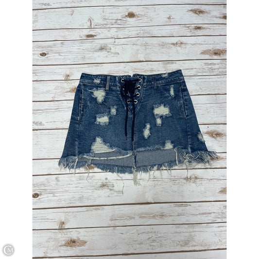 Skirt Mini By Cme In Blue Denim, Size: M