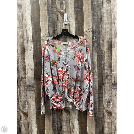 Top Long Sleeve By Cme In Multi-colored, Size: L