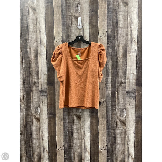 Top Short Sleeve By Nine West In Bronze, Size: L