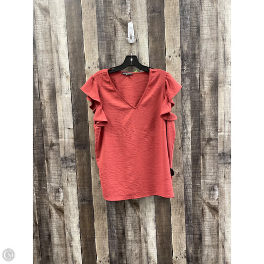 Top Short Sleeve By Adrianna Papell In Pink, Size: M