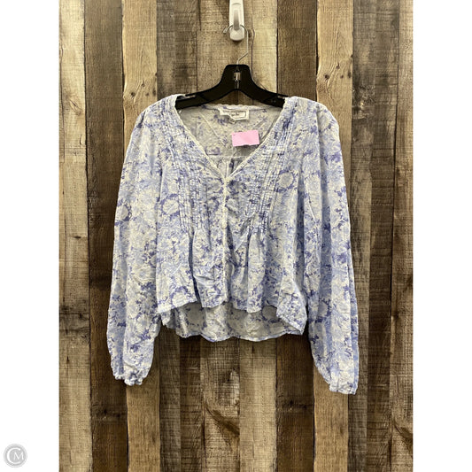Top Long Sleeve By Hippie Rose In Purple & White, Size: M