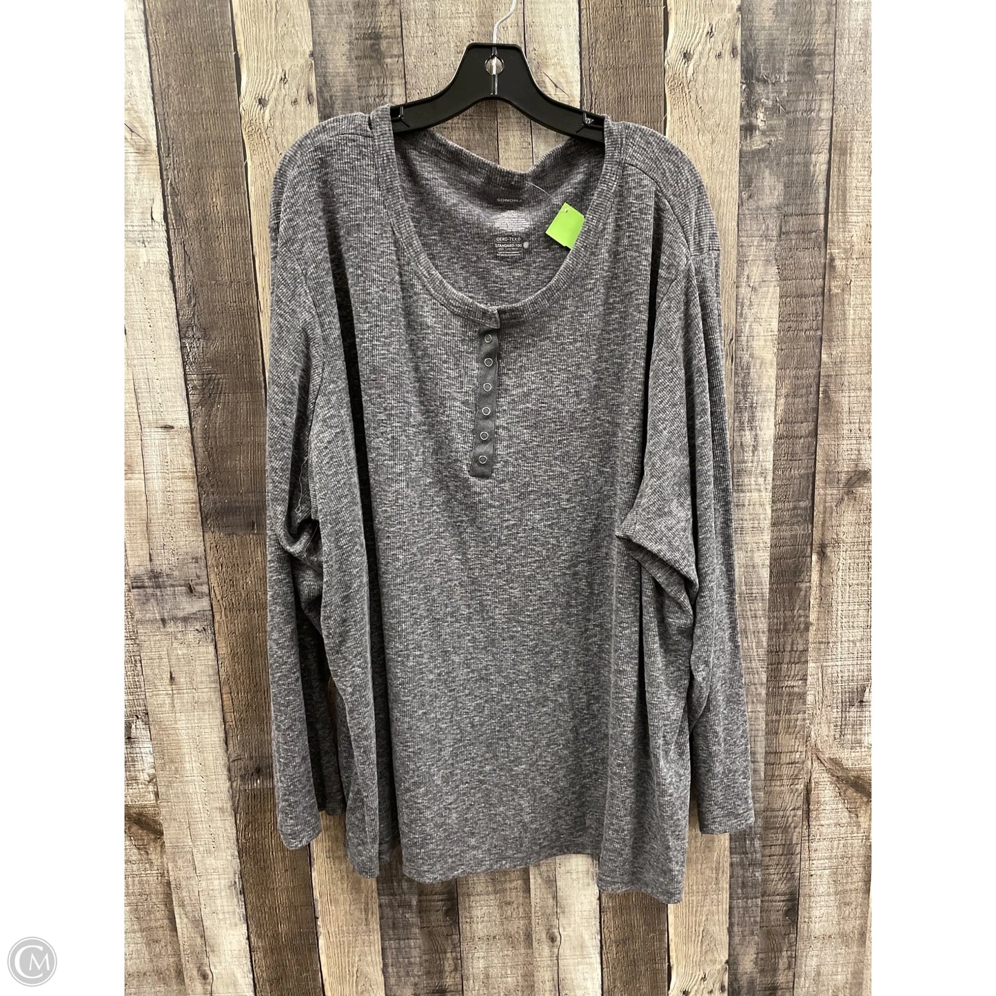 Top Long Sleeve By Sonoma In Grey, Size: 4x
