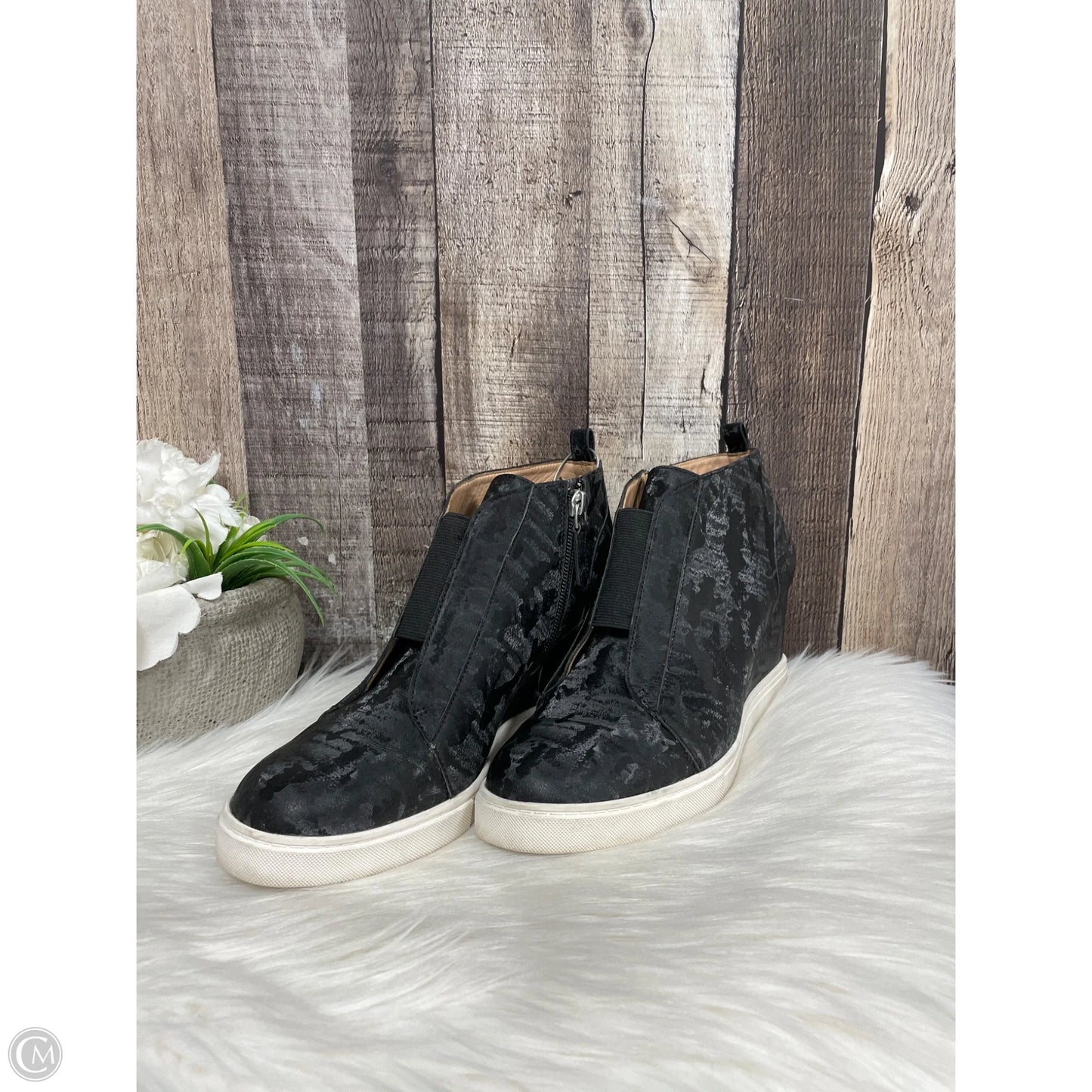 Boots Ankle Heels By Cme In Black & Grey, Size: 8