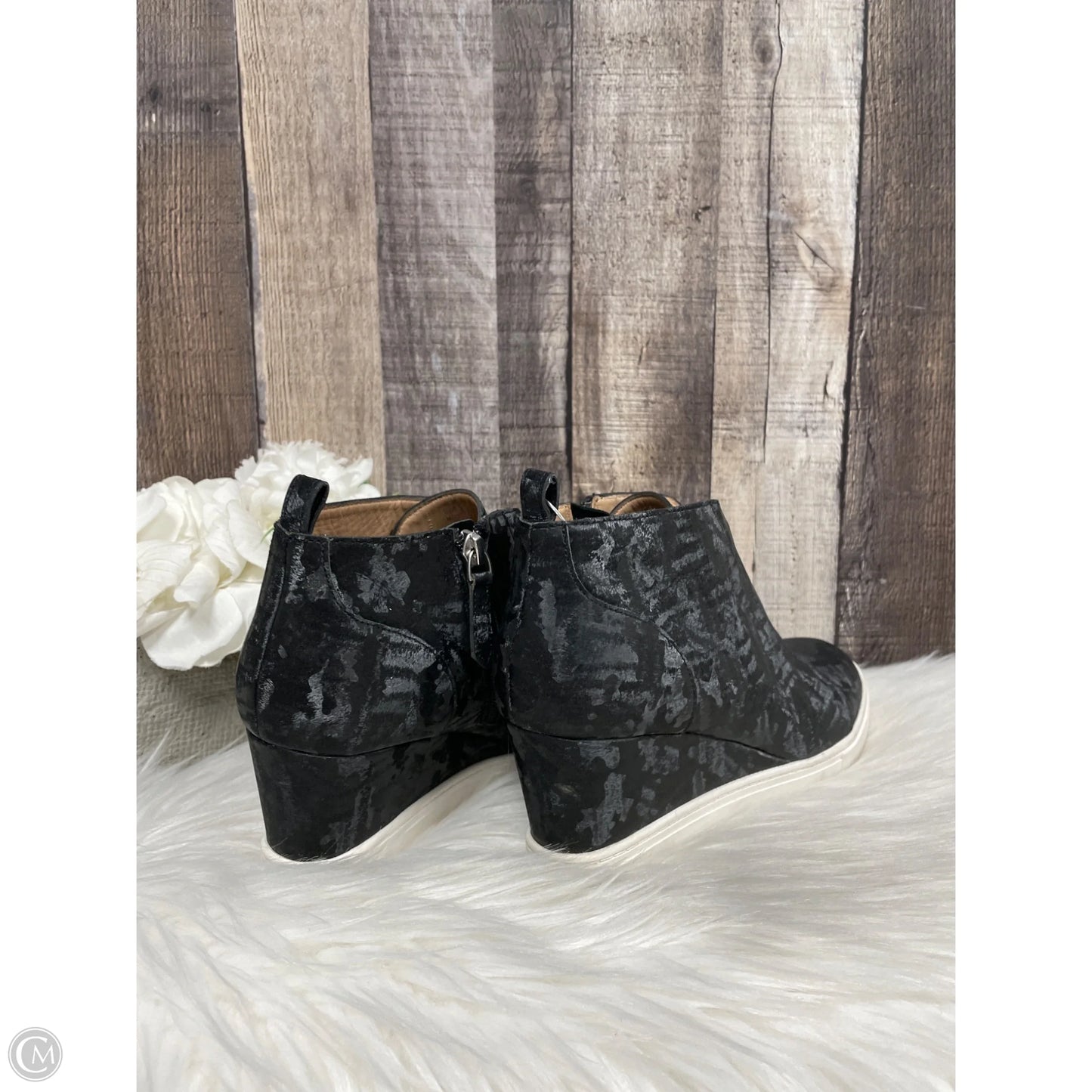 Boots Ankle Heels By Cme In Black & Grey, Size: 8