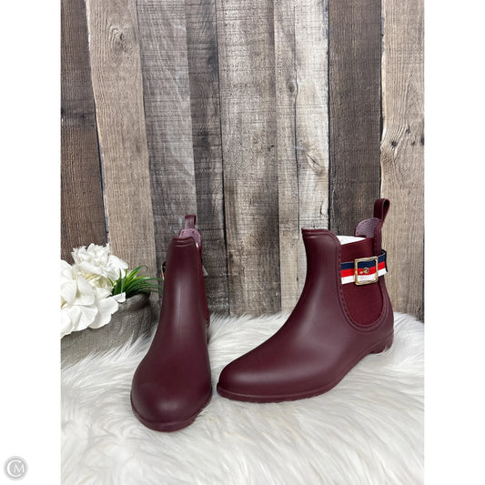 Boots Rain By Cme In Maroon, Size: 7