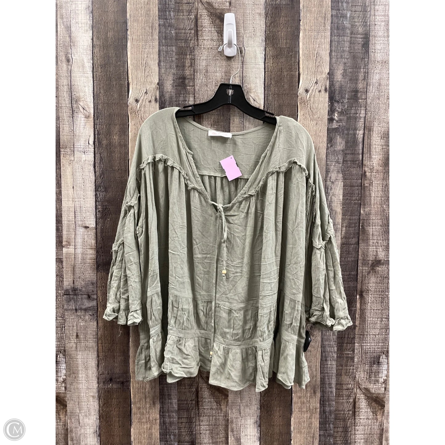 Top 3/4 Sleeve By Ces Femme In Green, Size: S