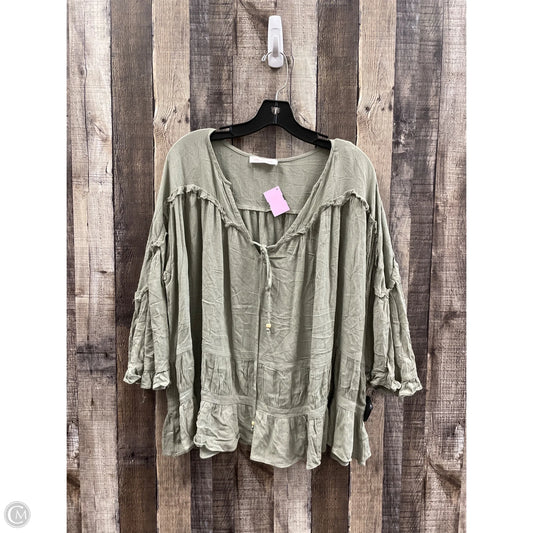 Top 3/4 Sleeve By Ces Femme In Green, Size: S