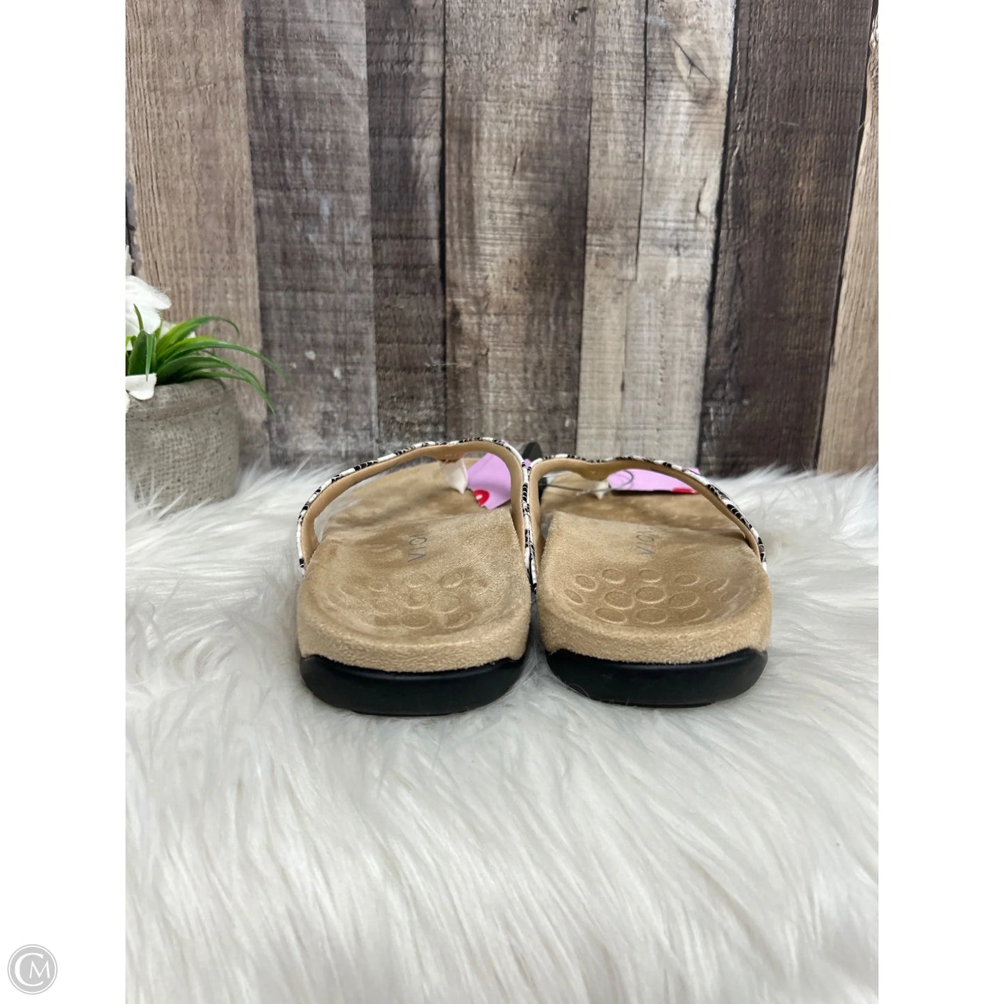 Sandals Flats By Vionic In Snakeskin Print, Size: 8