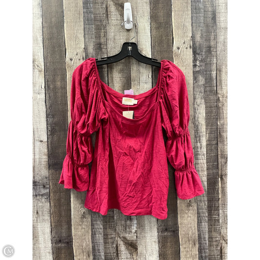 Top Long Sleeve By Evereve In Pink, Size: S